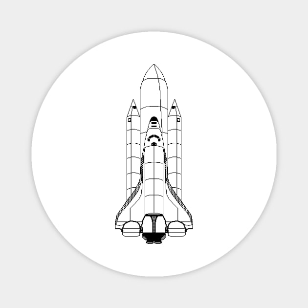 Pixel Art: Space Shuttle Magnet by probadger